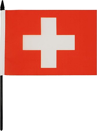 Bandeira De Mesa Suíça 14x21 cm com pedestal