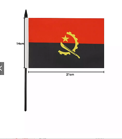 Bandeira de Mesa Angola 14x21 cm com pedestal