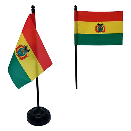Bandeira De Mesa Bolívia 14x21 cm com pedestal