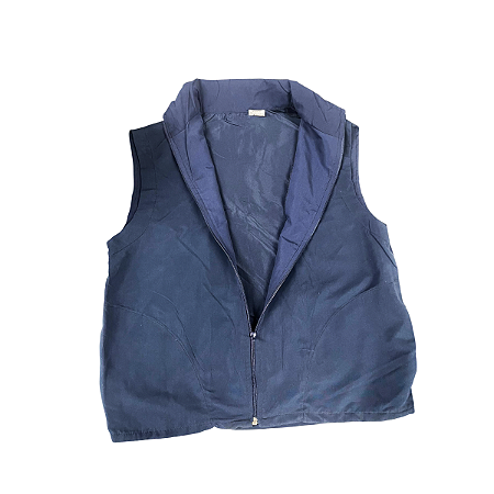 Colete azul marinho  tactel com ziper e bolso tamanho unico