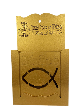 Porta Envelope Para Dízimo E Ofertas Mdf Dourado