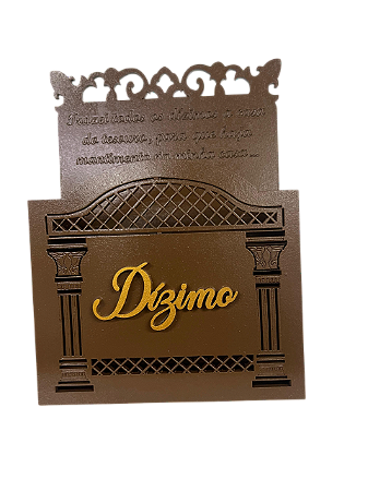 Porta Envelope Para Dízimo Marron mdf igrejas