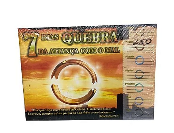 Cartela 7 dias Quebra da Aliança com Mal  - 50 unidades