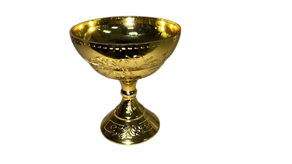 Mini taça dourada de acrílico - 12 unidades