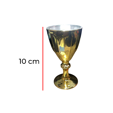 Taça Dourada Metalizada – Vidro 10 cm luxo