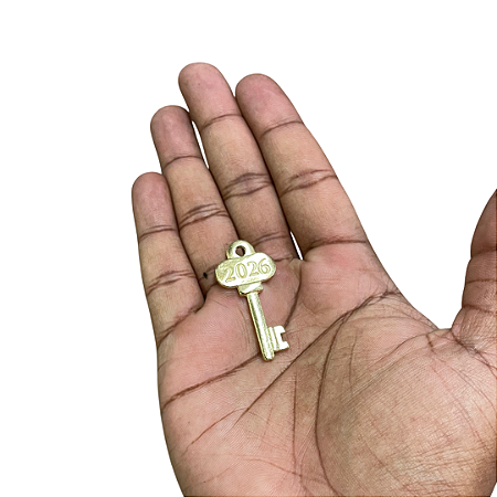 Chave Vitoria 2026 de Metal Dourado - 100 unidades