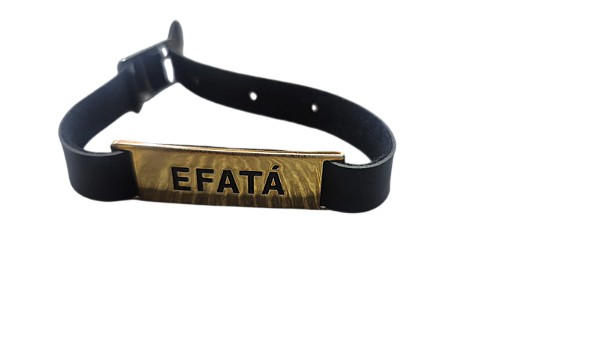 Pulseira Efatá Abra-te Dourada Courino Azul 10 unidades