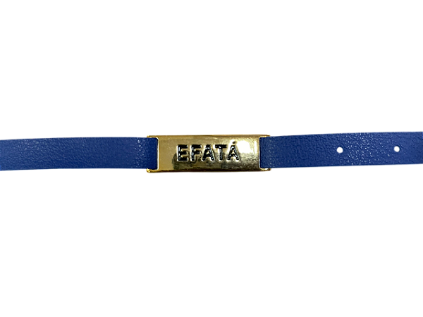 Pulseira Efatá Abra-te Dourada Courino Azul 10 unidades
