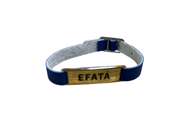Pulseira Efatá Abra-te Dourada Courino Azul 25 unidades
