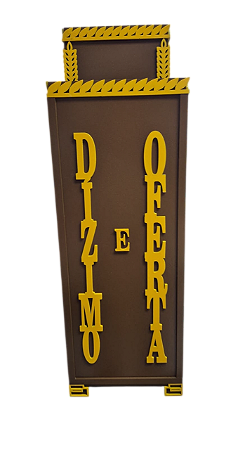 Gazofilácio Dízimos E Ofertas Igreja Preto Em Mdf Grande Marron