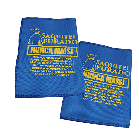 Saquitel furado Nunca Mais TNT Azul 50 UNIDADES