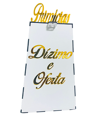 Gazofilácio Dízimos E Ofertas Igreja Branco Primícias 32 cm