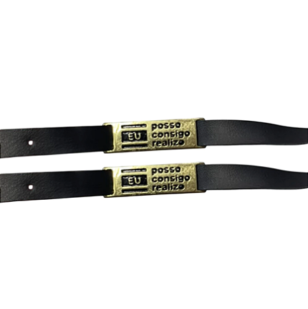 Pulseira Eu Posso, Consigo Realizo dourado preto