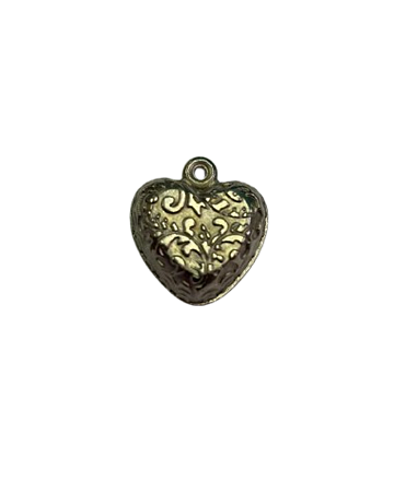Pingente de Coração Porta Óleo Metal prata