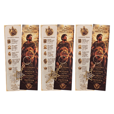 Kit Presente Dia dos Pais Cristão Marcador de Página e Chaveiro 20 unidades
