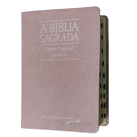 Bíblia Sagrada Acf Híper Legível Luxo Com Índice Rose Gold