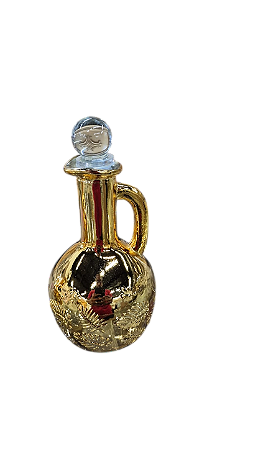 Jarro Botija De Vidro dourado Flores 250 ml com tampa
