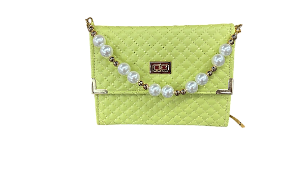 Bíblia Bolsa da Mulher Premium ARC Verde Matelassê - Alça Em Pérolas