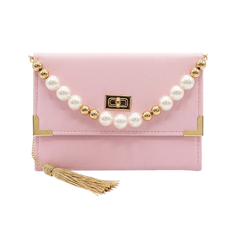 Bíblia Bolsa da Mulher Premium ARC Rosa Pink Trabalhada - Alça Em Pérolas