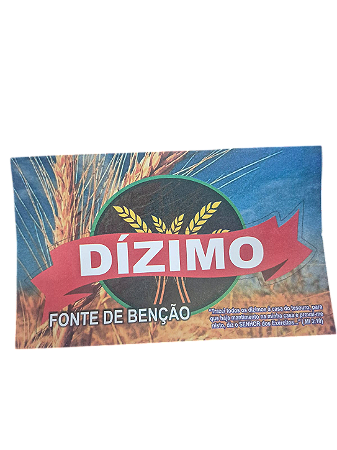Envelope Colado Dizimo Fonte da Benção neutro