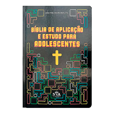 BÍBLIA DE APLICAÇÃO E ESTUDO PARA ADOLESCENTES CAPA DURA - CAPA TETRIS