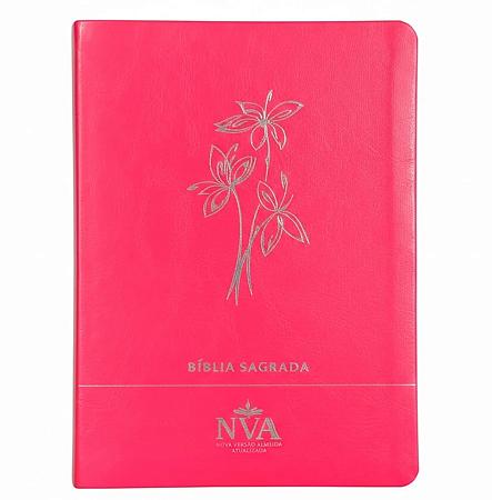 Bíblia Slim | Letra Normal | NVA | Capa Premium Ramo de Flores Pink