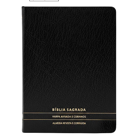 Bíblia Slim | Letra Normal | ARC | C/ Harpa e Corinhos | Capa Premium Luxo Minimalista Preta
