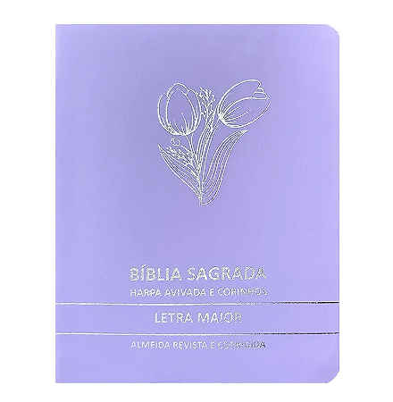 Bíblia Sagrada Tulipa Lilás Média | ARC | Letra Maior | Harpa Avivada e Corinhos | Capa Premium Luxo
