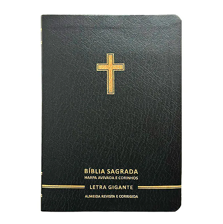 Bíblia Sagrada | Letra Gigante | ARC | Harpa Avivada e Corinhos | Capa Premium Luxo Cruz Preta