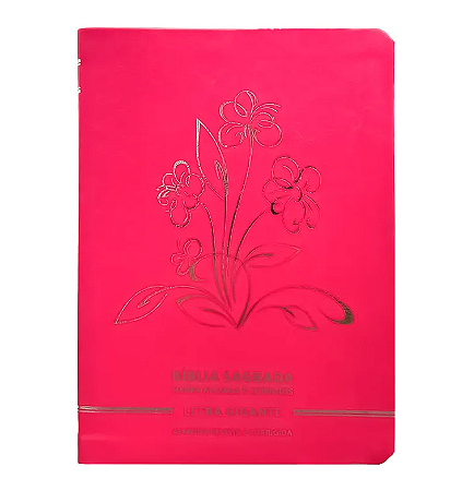 Bíblia Sagrada | Letra Gigante | ARC | C/ Harpa e Corinhos | Capa Premium Luxo Flores Pink