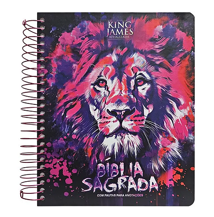 Bíblia Sagrada Para Anotações Novo Leão Aquarela Kja Capa Dura Espiral