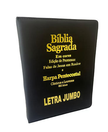 Bíblia Letra Jumbo Luxo Preta com Harpa KCP