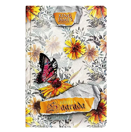 Bíblia Slim Capa Dura ARC Harpa E Corinhos - Floral Abstrato