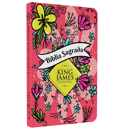 Bíblia Sagrada King James Atualizada | Slim | Letra Normal | Capa Dura | Floral Alegre