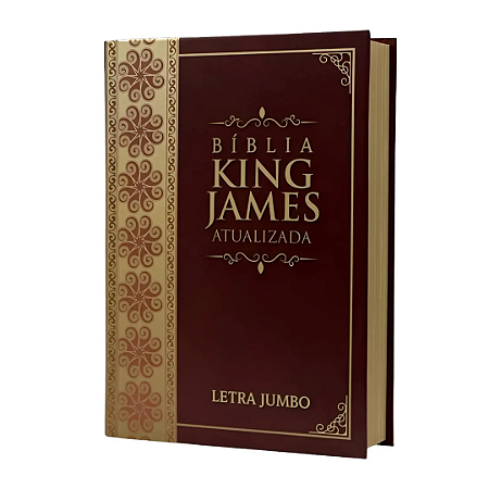 Bíblia Sagrada Letra Jumbo Capa Dura King James Atualizada Arabesco Bordô