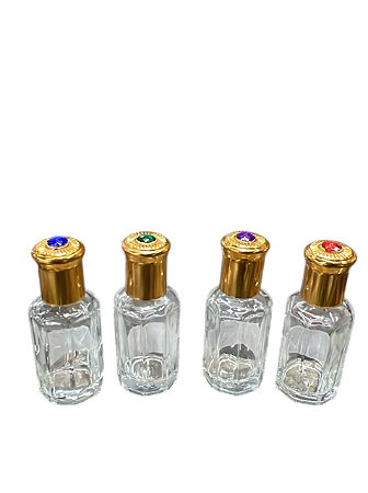 Kit 3 Frascos Mini Perfume Vidro 5ml Rolante Tampa Cromada