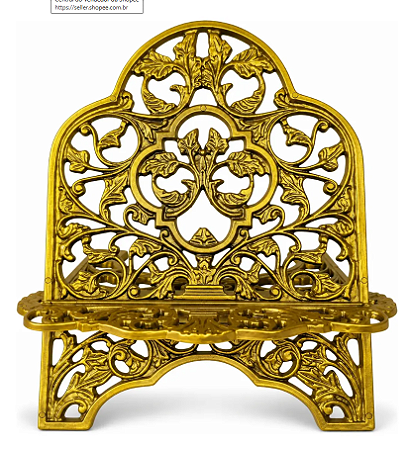 Porta Bíblia, Suporte Para Bíblia Plástico Dourado 29cmx22cm