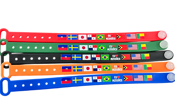 Pulseira Emborrachada Para Evangelização EU AMO MISSÕES