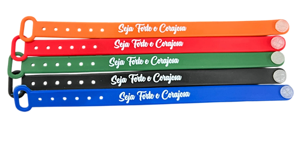 Pulseira Emborrachada Para Evangelização SEJA FORTE E CORAJOSO 2