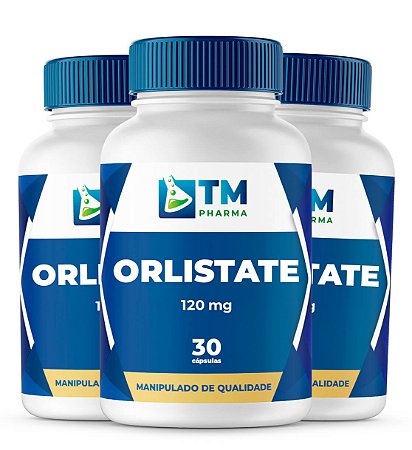 Orlistate 120mg - kit com 3 frascos de 30 cápsulas