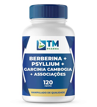 Berberina + Psyllium + Garcinia Cambogia + Associações 120 Cápsulas