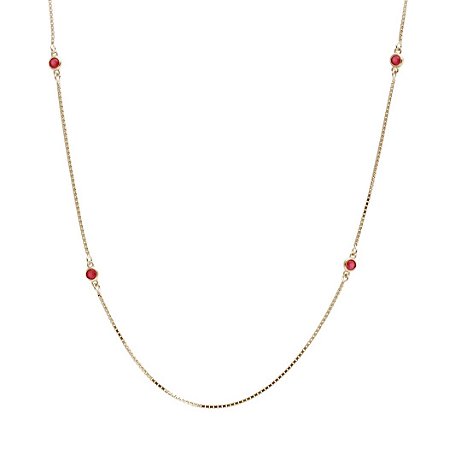Colar com zircônias rubi