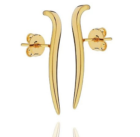 Brincos ear hook vírgula lisa