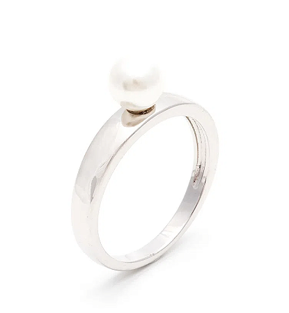 Anel solitário pérola