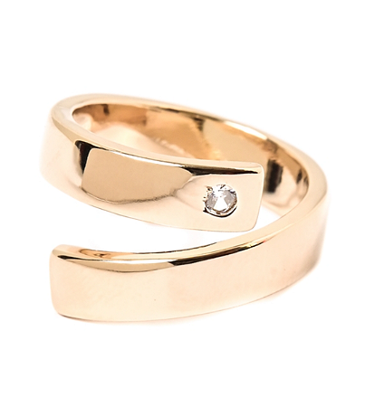 Anel  aberto regulável com uma zircônia cristal