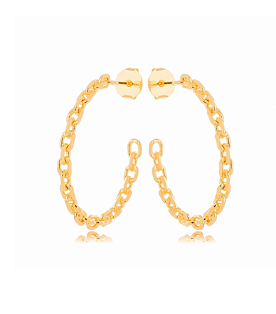 Brincos argola aberta elos corrente