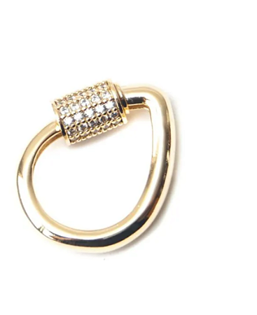 Pingente gota com lock cravejado com zircônias cristal