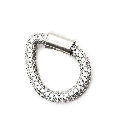 Pingente gota com lock cravejado com zircônias cristal