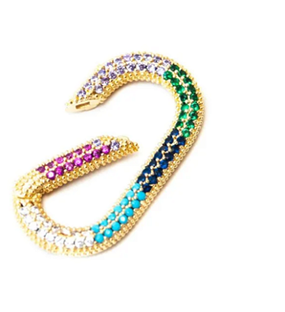 Pingente retangular cravejado com zircônias color