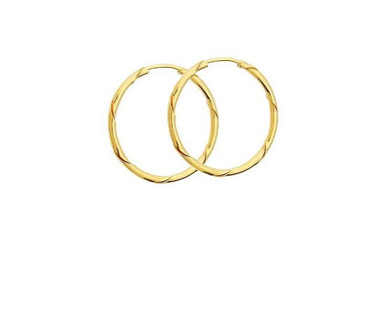 Brincos argola torcida 25 mm fecho passante